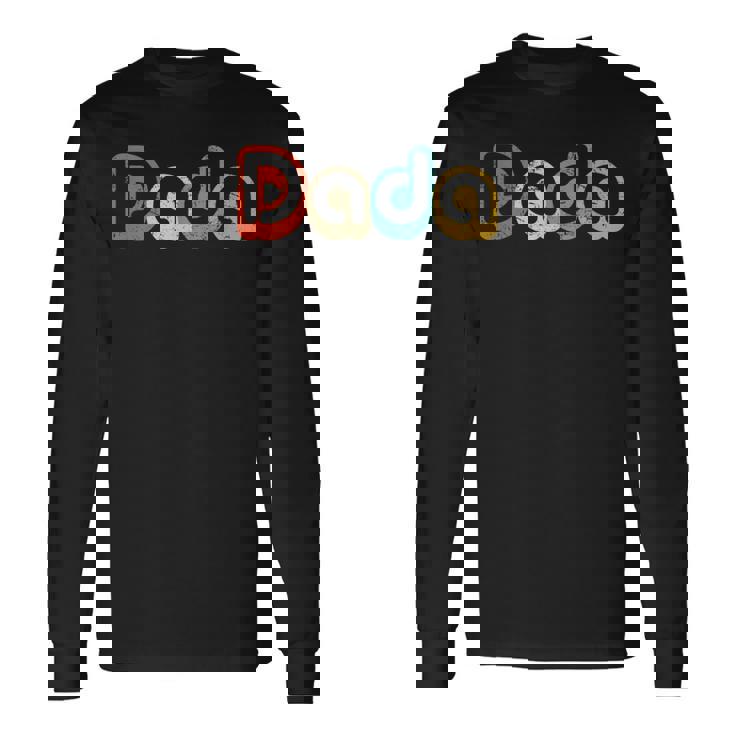 Father's Day For New Dad 2024 Him Papa Grandpa Retro Dada Long Sleeve T-Shirt