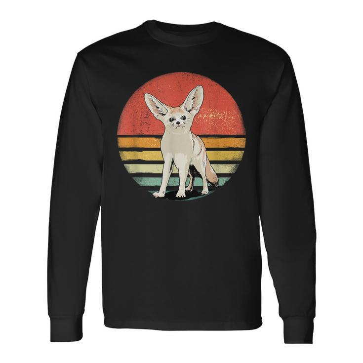 Fennec Fox Retro Style Animal Zoo African Animal Lover Long Sleeve T-Shirt Gifts ideas