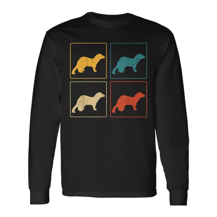 Ferret Lover Retro Weasel Vintage Long Sleeve T-Shirt