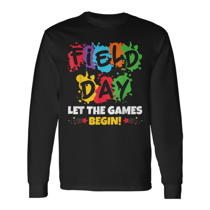 Field Day End Of School Year Game Day Fun Party Students Long Sleeve T-Shirt