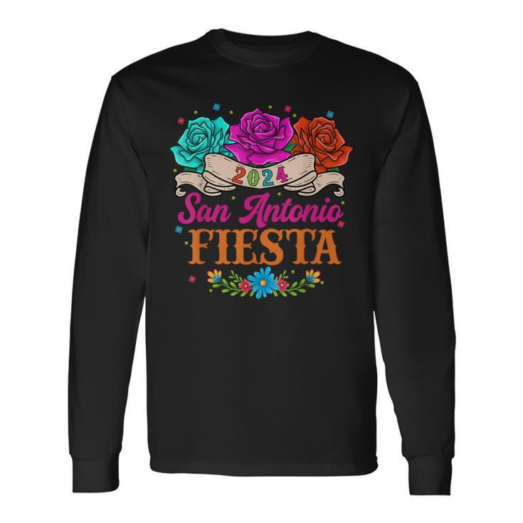 Fiesta San Antonio Texas Roses Mexican Fiesta Party Long Sleeve T-Shirt Gifts ideas