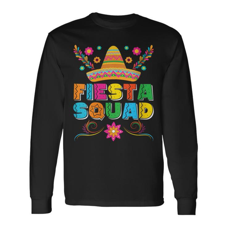 Fiesta Squad Cinco De Mayo Family Matching Mexican Sombrero Long Sleeve T-Shirt
