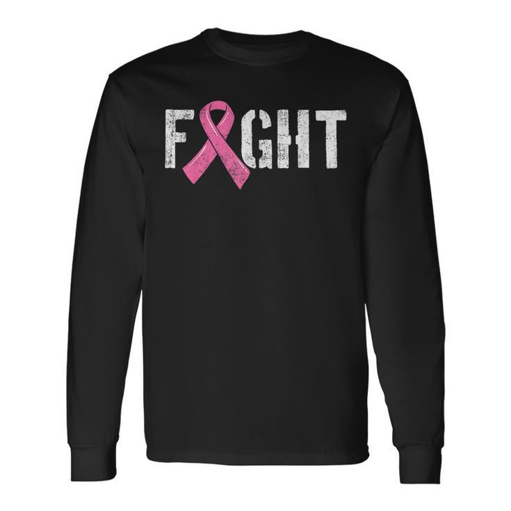 Fight Breast Cancer Disease Pink Ribbon Idea Long Sleeve T-Shirt