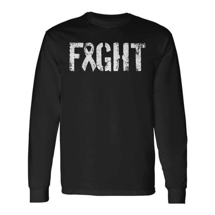 Fight Lung Cancer Military Style Awareness Ribbon Long Sleeve T-Shirt
