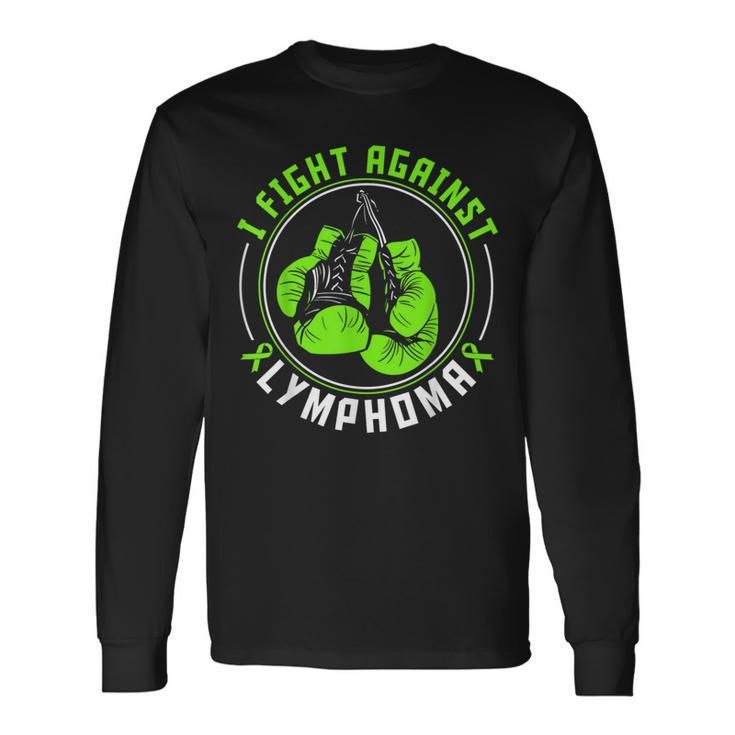 I Fight Lymphoma Awareness Support Boxing Gloves Long Sleeve T-Shirt