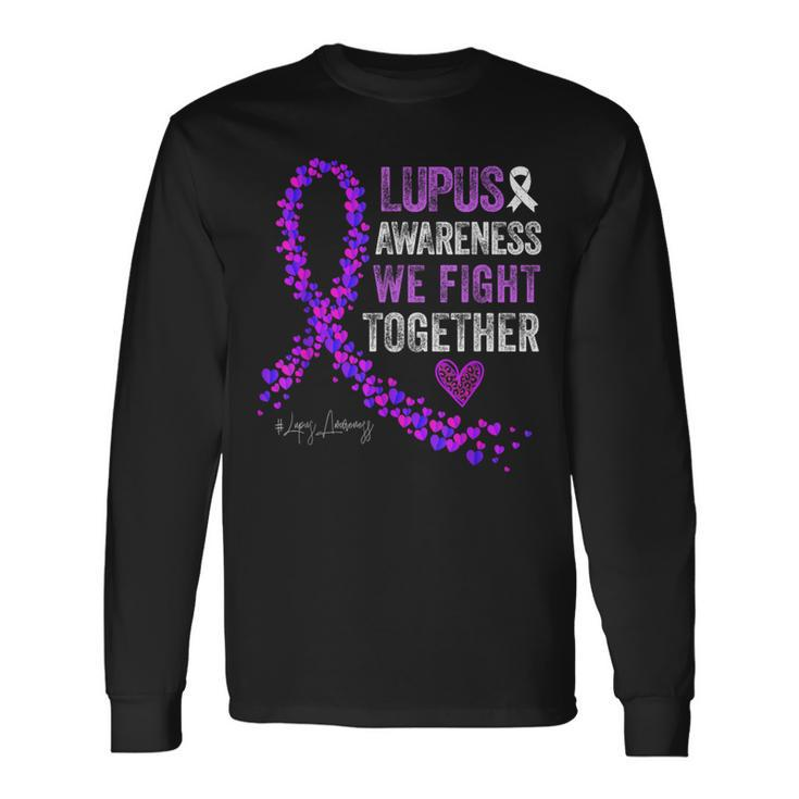 We Fight Together Lupus Awareness Purple Ribbon Long Sleeve T-Shirt Gifts ideas