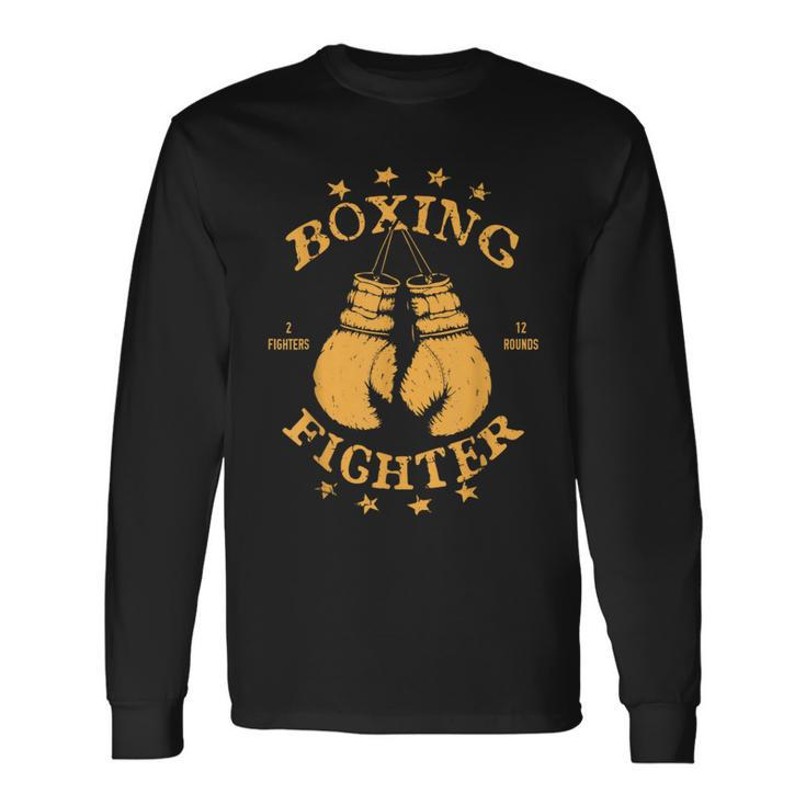 Fighter Boxing Gloves Vintage Boxing Long Sleeve T-Shirt