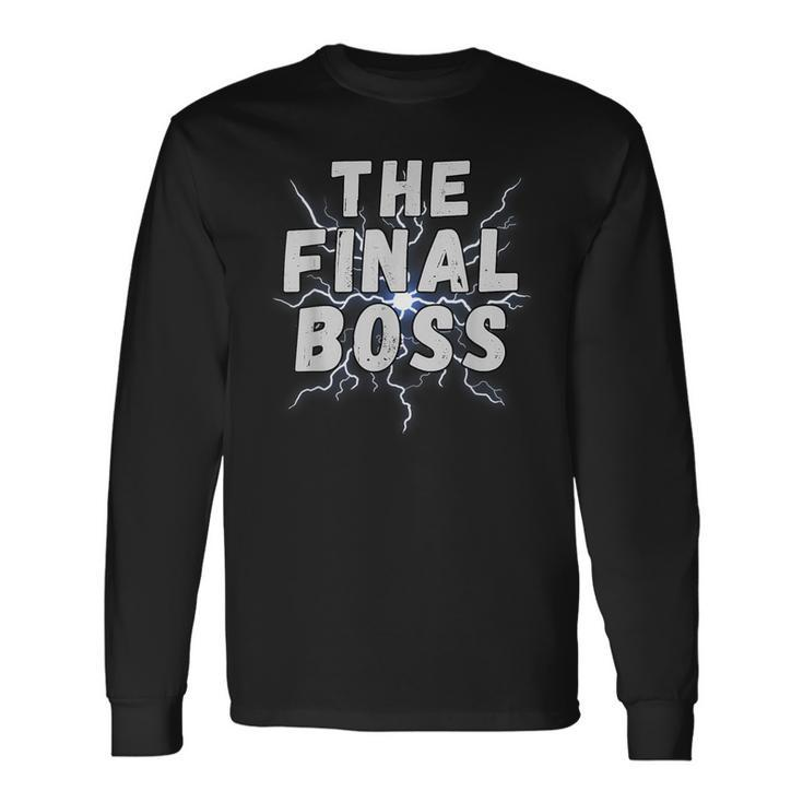 The Final Boss Rock Lightning Wrestling Rock Final Boss Long Sleeve T-Shirt