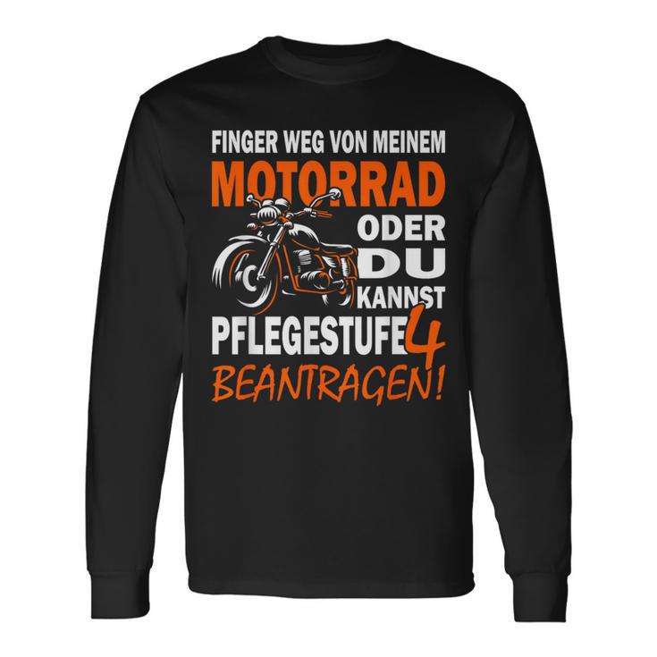 Finger Weg Von Mein Motorrad Motorcycle Rider & Biker S Langarmshirts Geschenkideen