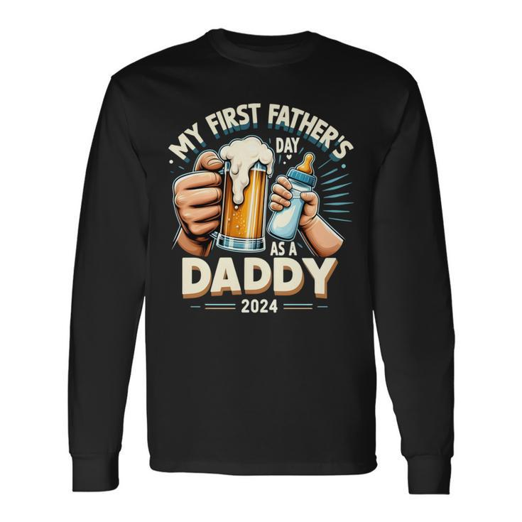 My First Father's Day As A Daddy Black Dad Black Father Long Sleeve T-Shirt Gifts ideas