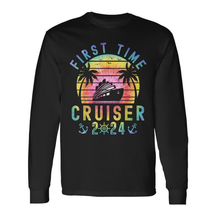 First Time Cruiser 2024 Retro Cruise Family Friend Vacation Long Sleeve T-Shirt Gifts ideas