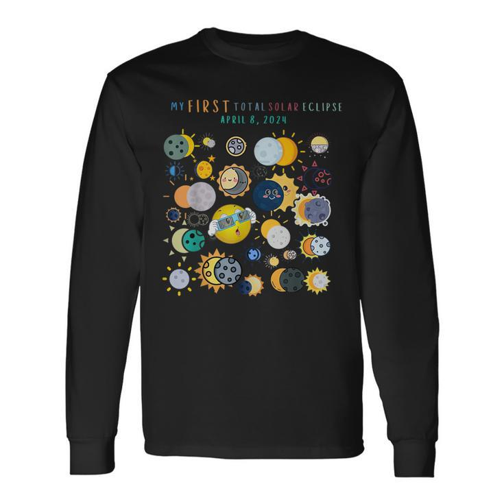 My First Total Solar Eclipse 2024 Toddler Planet Long Sleeve T-Shirt