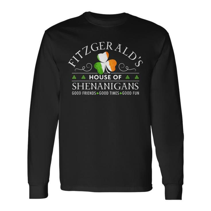 Fitzgerald House Of Shenanigans Irish Family Name Long Sleeve T-Shirt