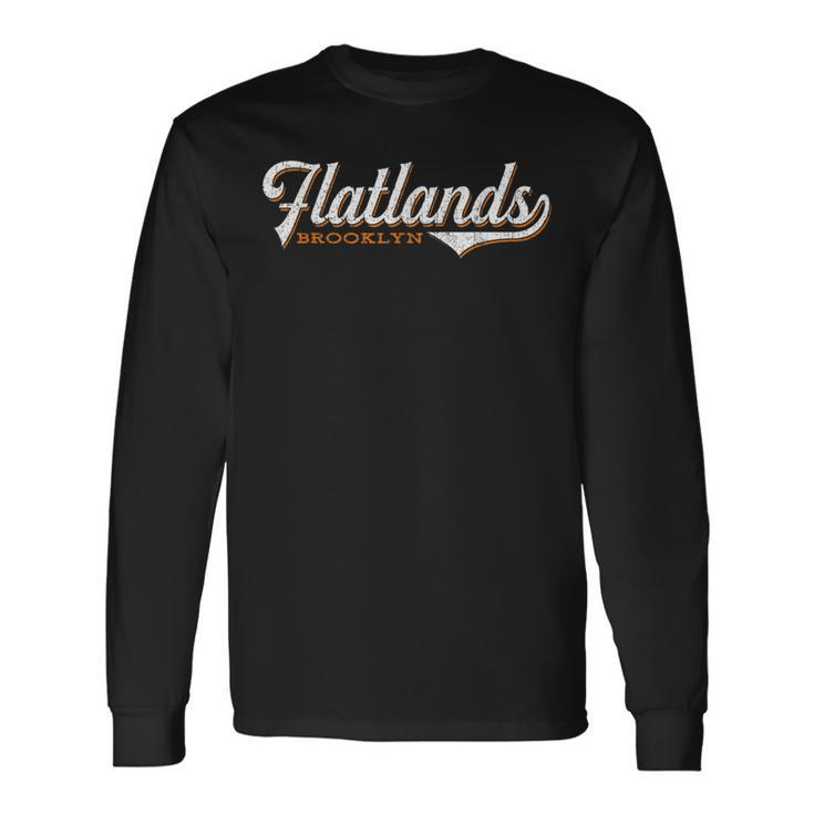 Flatlands Brooklyn Retro New York City Long Sleeve T-Shirt