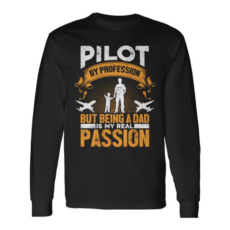 Flugzeug Pilot Kapitän Papaater Luftfahrt Piloten Flieger Langarmshirts Geschenkideen