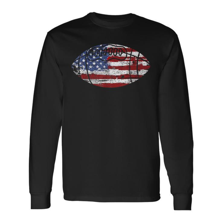 Football Usa American Flag Vintage Long Sleeve T-Shirt