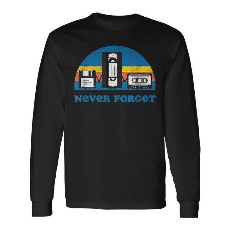 Never Forget Nostalgia Vintage Retro Langarmshirts Geschenkideen