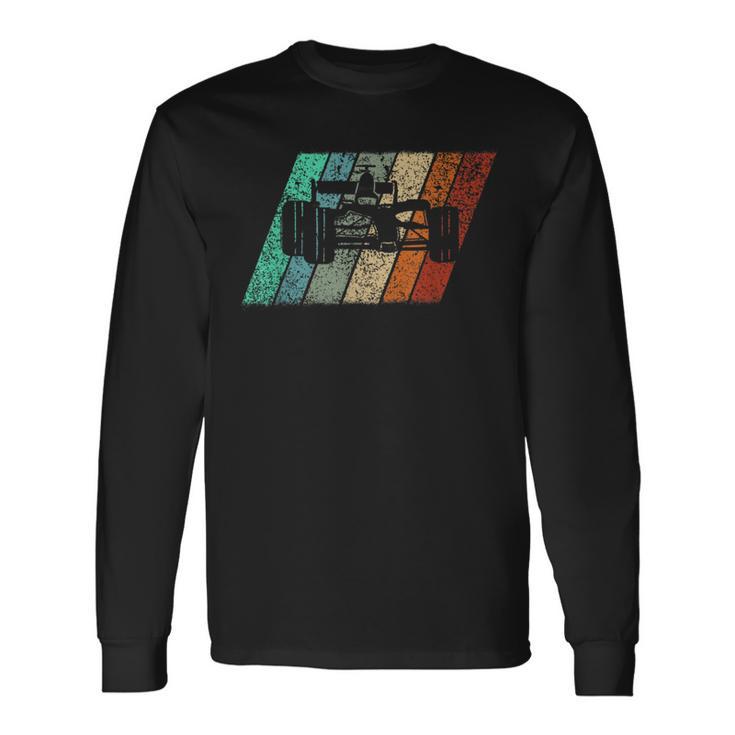 Formula Racing Retro 70S Vintage Silhouette Distressed Long Sleeve T-Shirt