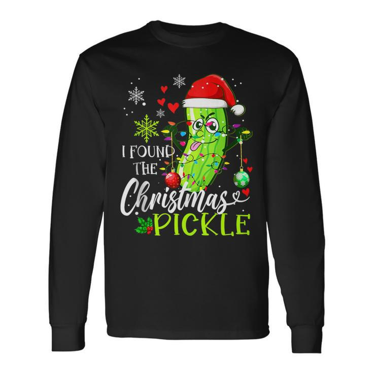 I Found The Pickle Christmas Pickles Xmas Love Couples Long Sleeve T-Shirt