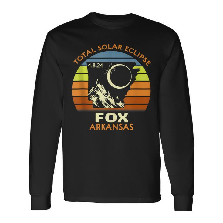 Fox Arkansas Total Solar Eclipse 2024 Long Sleeve T-Shirt