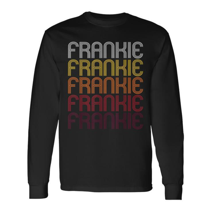 Frankie Retro Wordmark Pattern Vintage Style Long Sleeve T-Shirt Gifts ideas