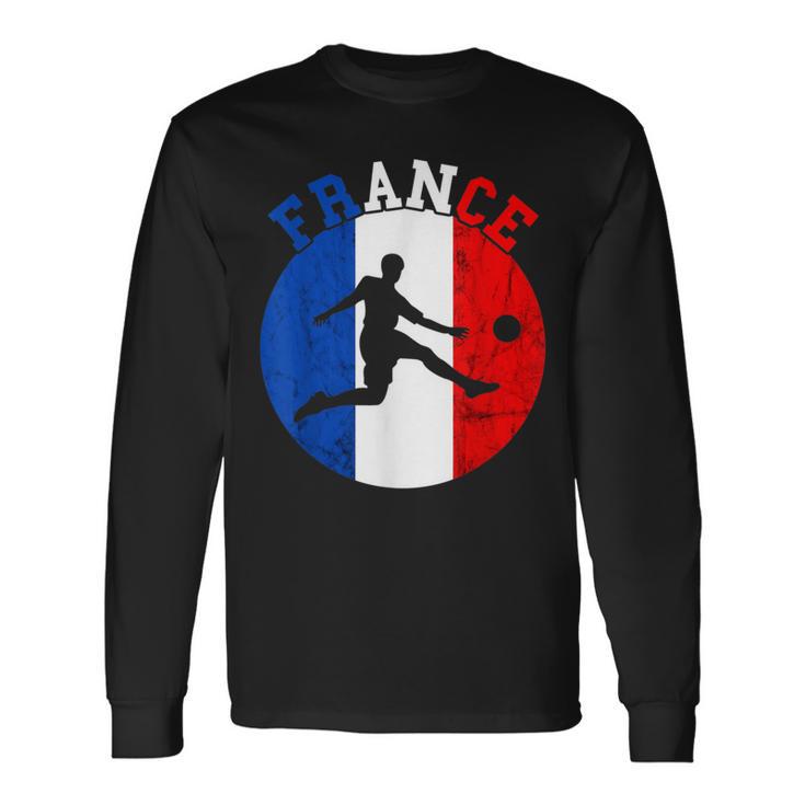 Frankreich Flagge Französisch Fußball Team French Roots French Pride Langarmshirts Geschenkideen