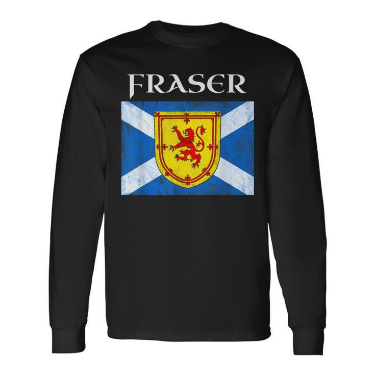 Fraser Clan Scottish Name Scotland Flag Long Sleeve T-Shirt