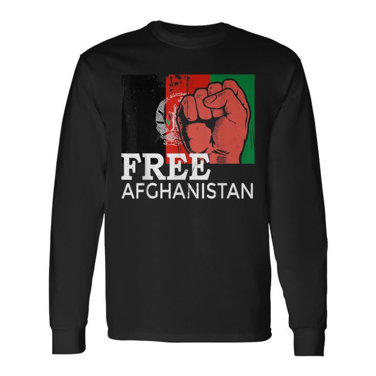 Free Afghanistan Afghan Flag United State Veteran Support Long Sleeve T-Shirt