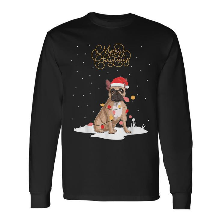 Frenchie Santa Xmas Merry Christmas French Bulldog Long Sleeve T-Shirt