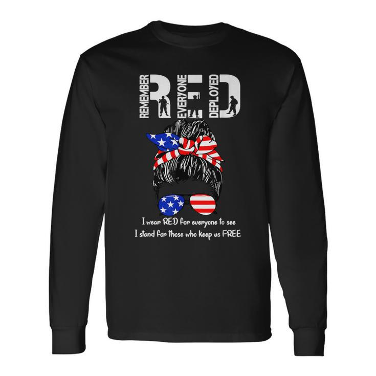 On Friday We Wear Red Military Support Troops Long Sleeve T-Shirt
