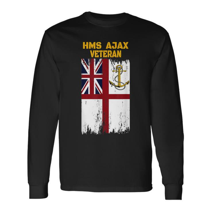 Frigate Hms Ajax F114 Warship Veterans Day Father Grandpa Long Sleeve T-Shirt