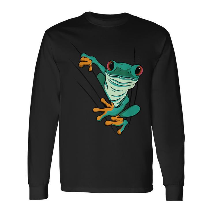 Frog Animal Motif Animal Print Frog Long Sleeve T-Shirt