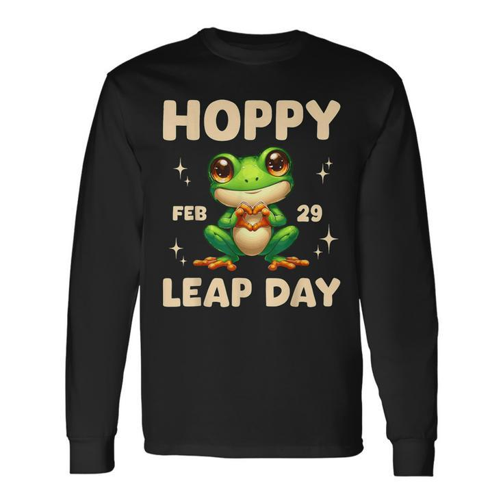 Frog Hoppy Leap Day February 29 Birthday Leap Year Leap Day Long Sleeve T-Shirt