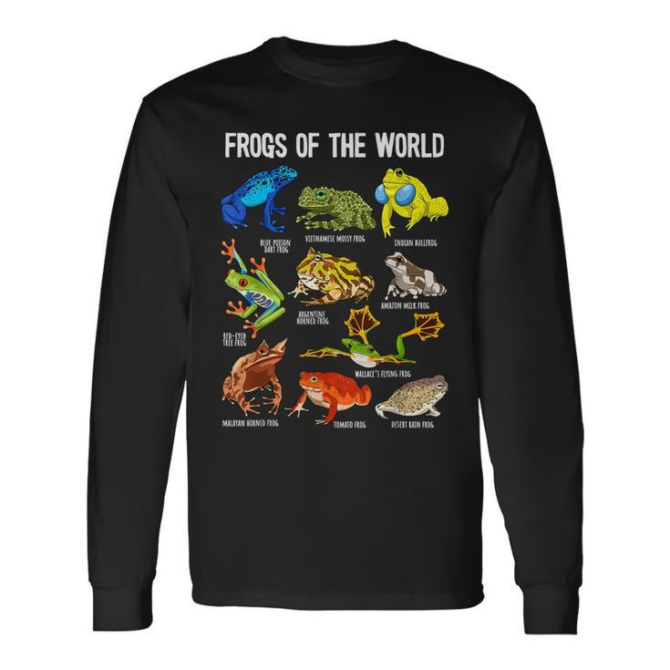 Frog Lover Types Of Frogs Frog Catcher Herpetology Frog Long Sleeve T-Shirt