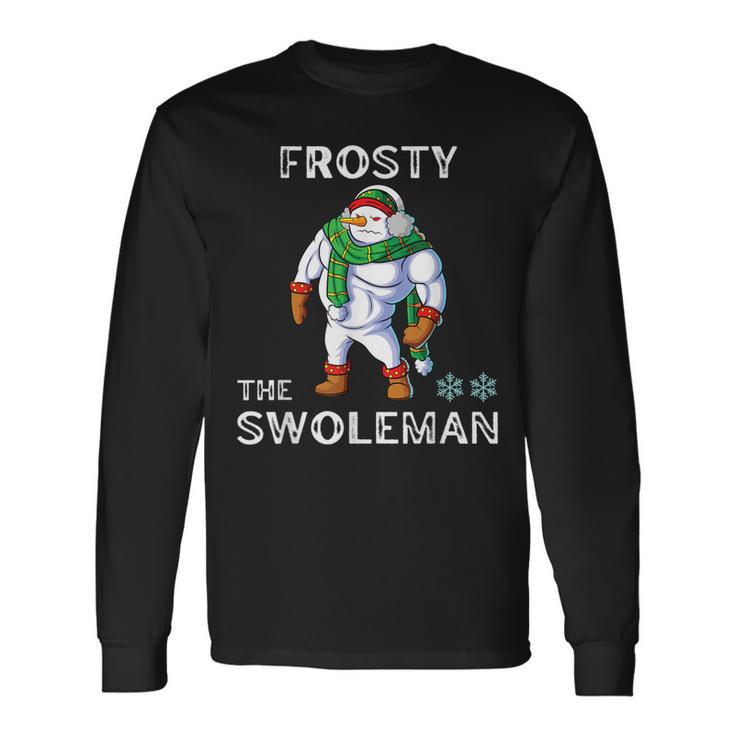 Frosty The Swoleman Fitness Gym Training Christmas Long Sleeve T-Shirt