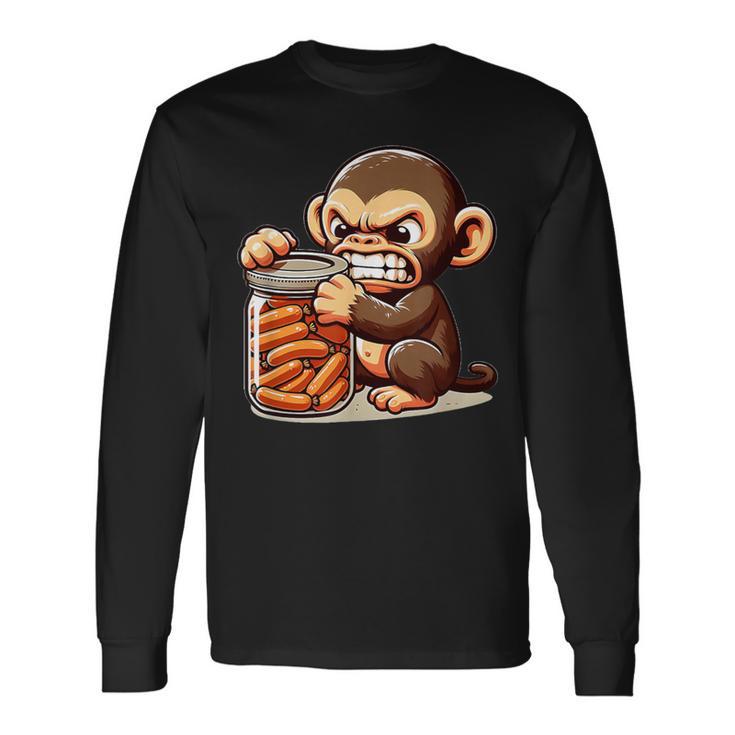 Frustrierter Monkey Will Sausage Langarmshirts Geschenkideen