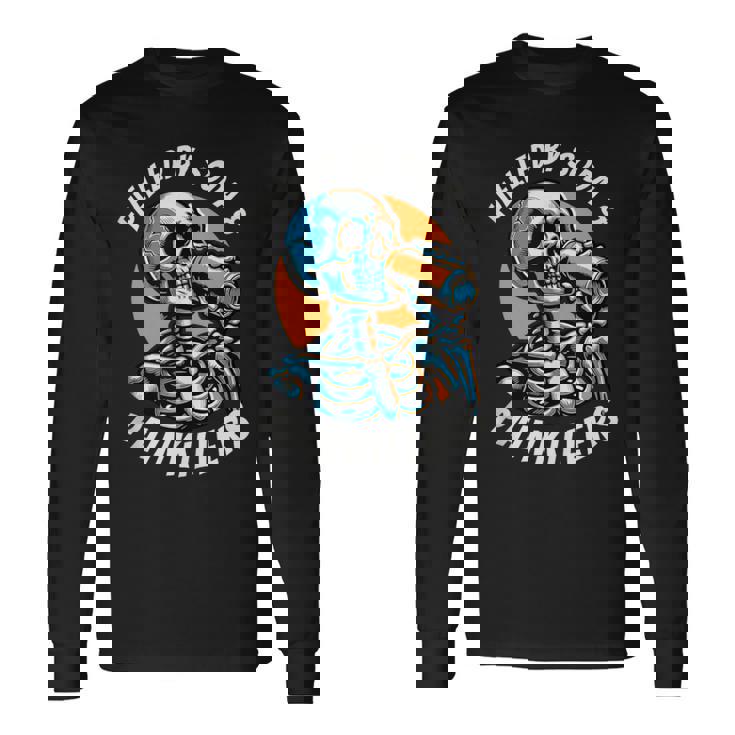 Fuelled By Soda Painkillers Chronic Pain Spoonie Black Long Sleeve T-Shirt