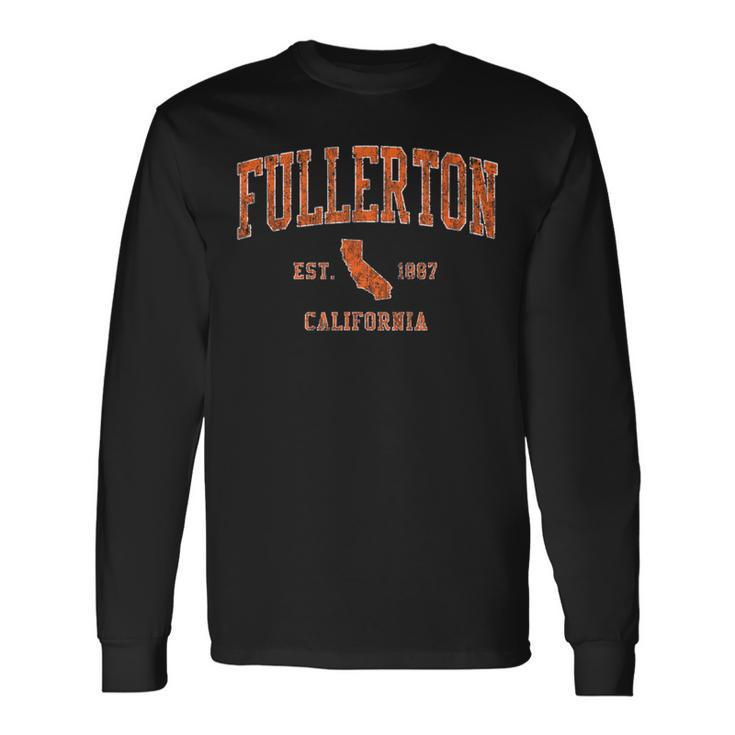 Fullerton California Ca Vintage Athletic Sports Long Sleeve T-Shirt Gifts ideas