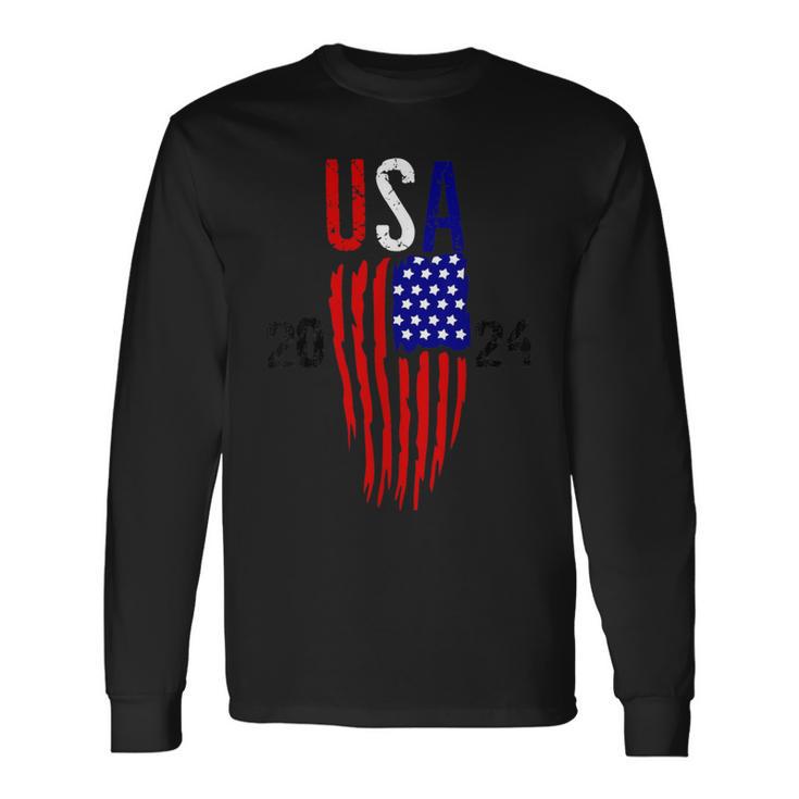 Fun Distressed American Flag Of 4 Long Sleeve T-Shirt