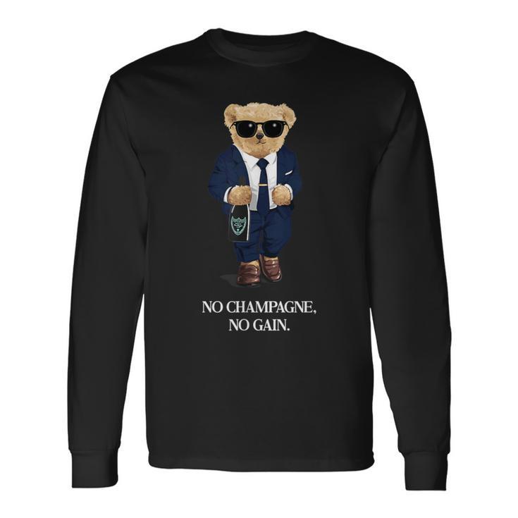 Fun No Champagne Es Eskaliert Eh Bär Mit Champagne S Langarmshirts Geschenkideen