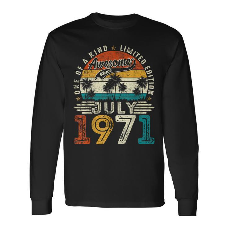 53 Years Old July 1971 Vintage 53Rd Birthday Men Long Sleeve T-Shirt