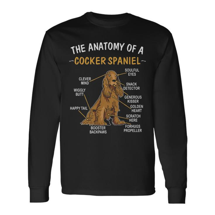 Anatomy Of A Cocker Spaniel For Dog Lovers Long Sleeve T-Shirt