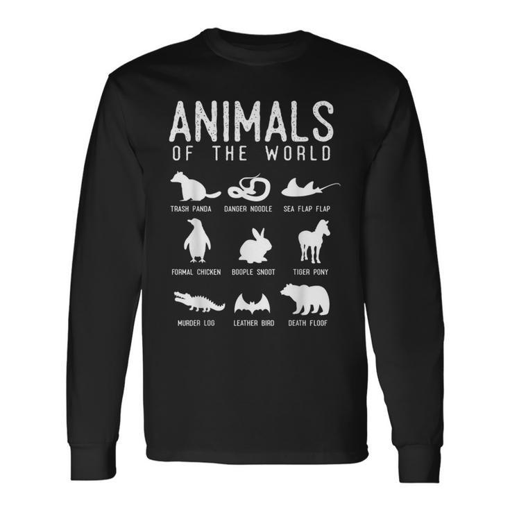 Animals Of The World Fun Names Of Animals Long Sleeve T-Shirt