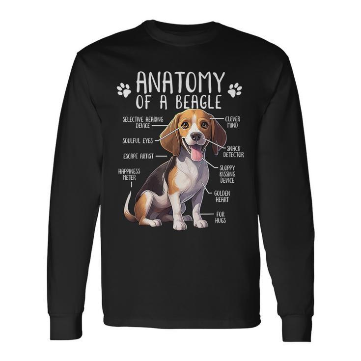 Beagle Anatomy Of A Beagle Dog Owner Cute Pet Lover Long Sleeve T-Shirt