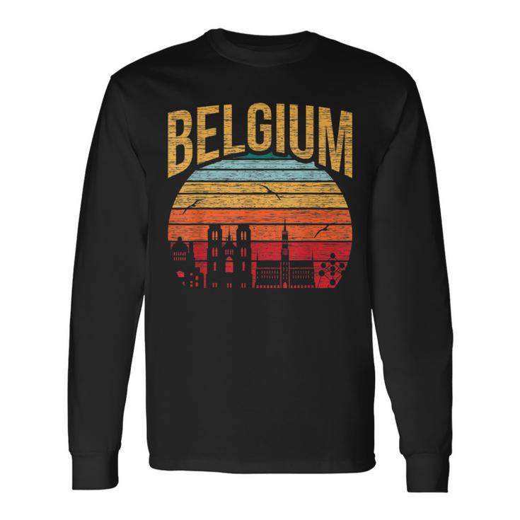 Belgium Flag Roots From Usa Belgium Long Sleeve T-Shirt