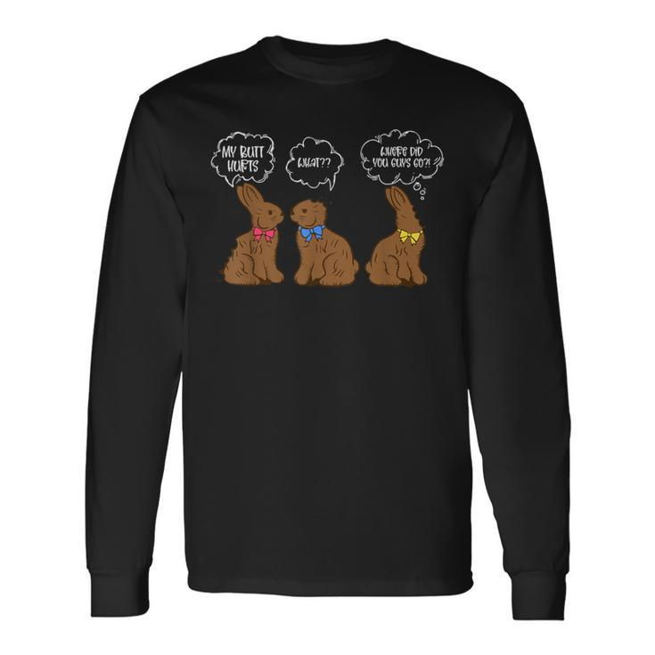 Bitten Chocolate Bunny Easter Where Did You Guys Go Long Sleeve T-Shirt Gifts ideas