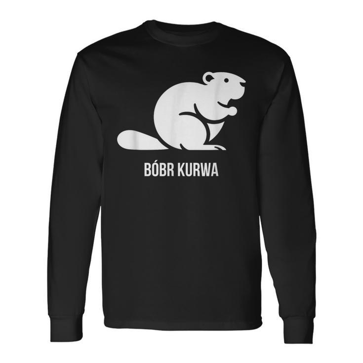 Bober Bóbr Kurwa Polish Internet Meme Beaver Langarmshirts Geschenkideen