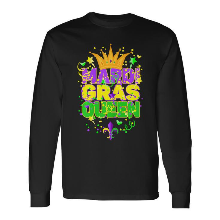 Carnival Party Confetti Outfit Mardi Gras Queen Crow Long Sleeve T-Shirt