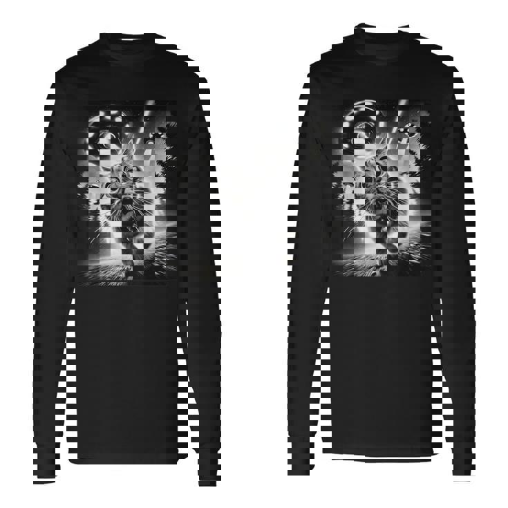 Cat Ufo Alien Cat Graphic Women Long Sleeve T-Shirt Gifts ideas