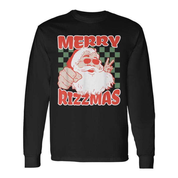 Christmas Rizz Meme Merry Rizzmas For Trendy Kid Long Sleeve T-Shirt ...